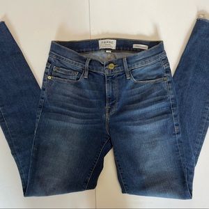 Frame Le Skinny de Jeanne Raw Stagger-Hem Jeans